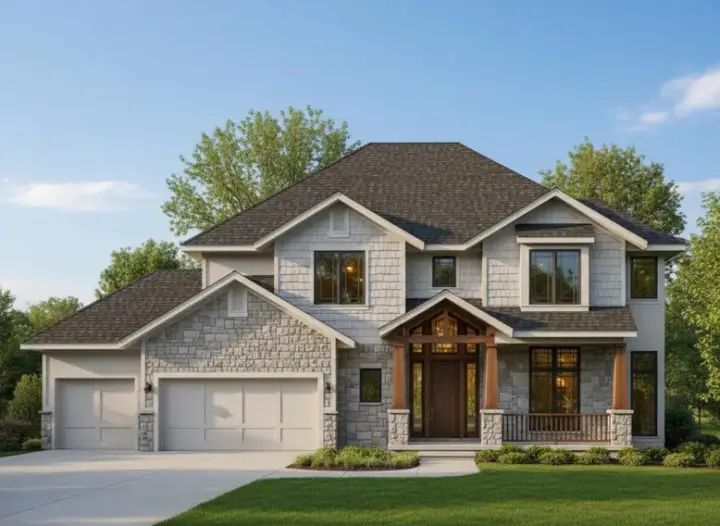 Traditional house plans 21-185 - front exterior, 3,272 sq ft, 4 bed, 3 bath house plans | Monster House Plans