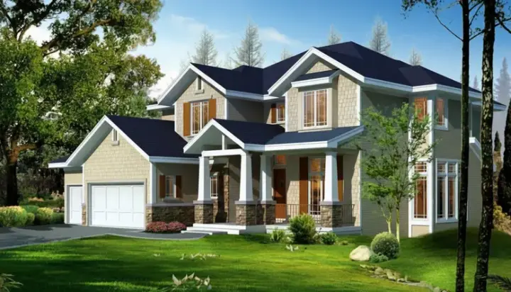 Traditional house plans 21-186 - front exterior, 3,272 sq ft, 4 bed, 3 bath house plans | Monster House Plans