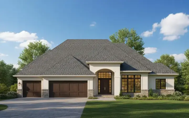 Traditional house plans 21-201 - front exterior, 2,481 sq ft, 4 bed, 4 bath house plans | Monster House Plans