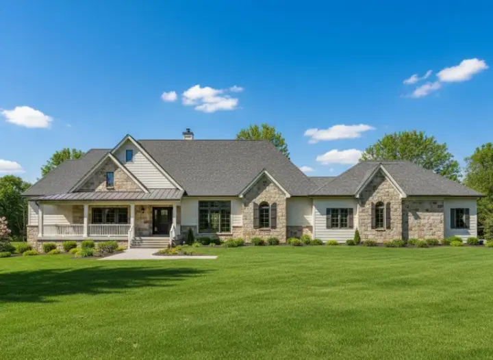 Traditional house plans 21-208 - front exterior, 4,821 sq ft, 5 bed, 4 bath house plans | Monster House Plans
