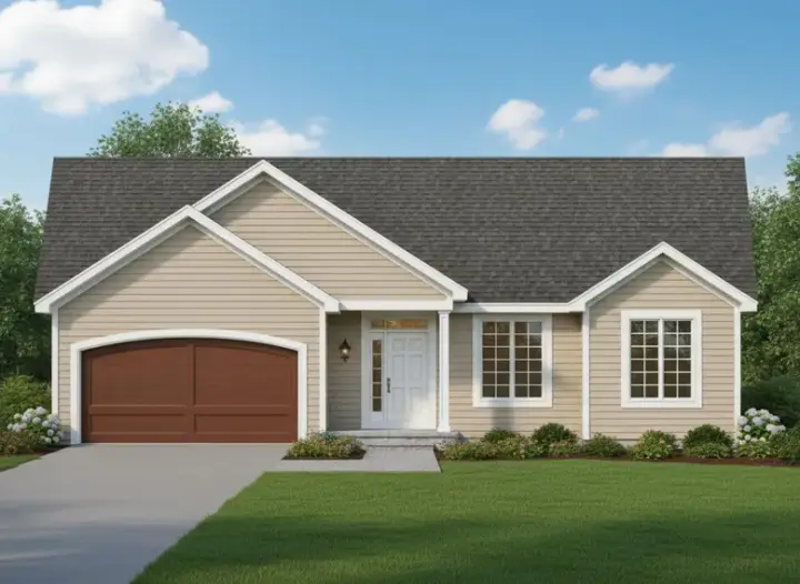 Traditional house plans 21-214 - front exterior, 1,489 sq ft, 3 bed, 2 bath house plans | Monster House Plans