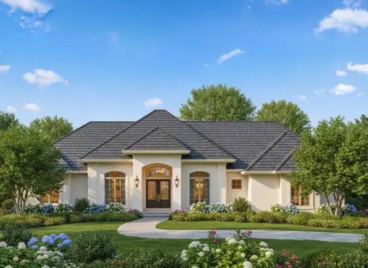 Traditional house plans 21-221 - front exterior, 4,295 sq ft, 4 bed, 3 bath house plans | Monster House Plans