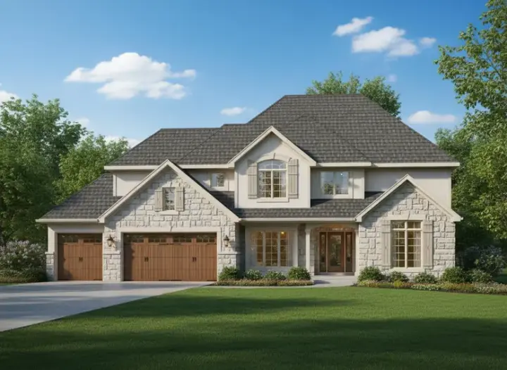 Traditional house plans 21-225 - front exterior, 3,353 sq ft, 4 bed, 3 bath house plans | Monster House Plans