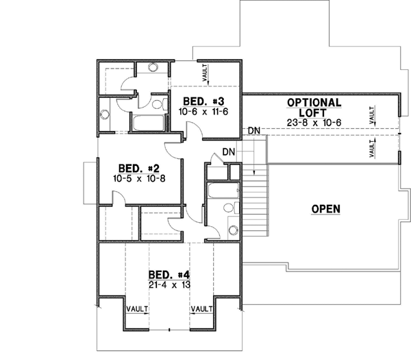 Upper/Second Floor Plan: 21-287
