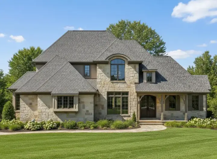 English Country house plans 21-299 - front exterior, 4,753 sq ft, 4 bed, 4 bath house plans | Monster House Plans