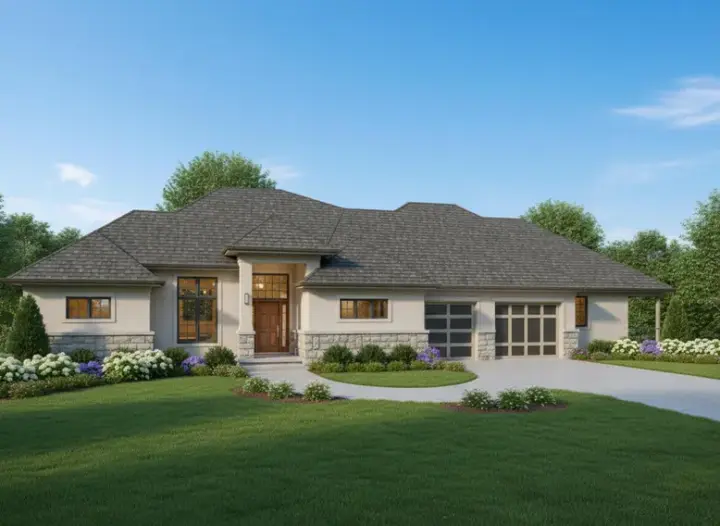 Traditional house plans 21-304 - front exterior, 3,531 sq ft, 4 bed, 3 bath house plans | Monster House Plans