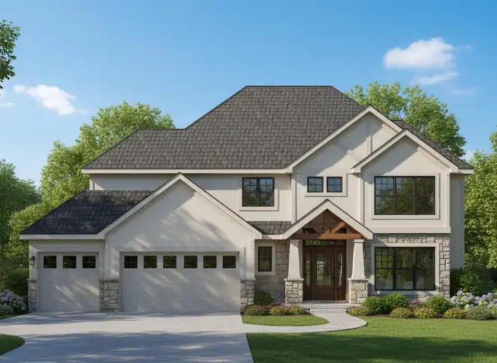 Traditional house plans 21-321 - front exterior, 2,889 sq ft, 4 bed, 3 bath house plans | Monster House Plans