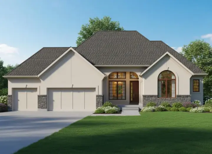 Traditional house plans 21-344 - front exterior, 3,123 sq ft, 4 bed, 4 bath house plans | Monster House Plans