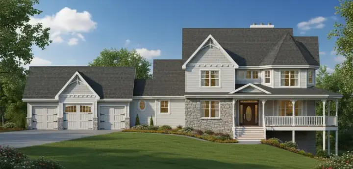 Victorian house plans 21-346 - front exterior, 2,226 sq ft, 3 bed, 3 bath house plans | Monster House Plans