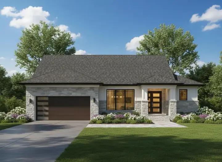 Traditional house plans 21-356 - front exterior, 1,581 sq ft, 3 bed, 2 bath house plans | Monster House Plans