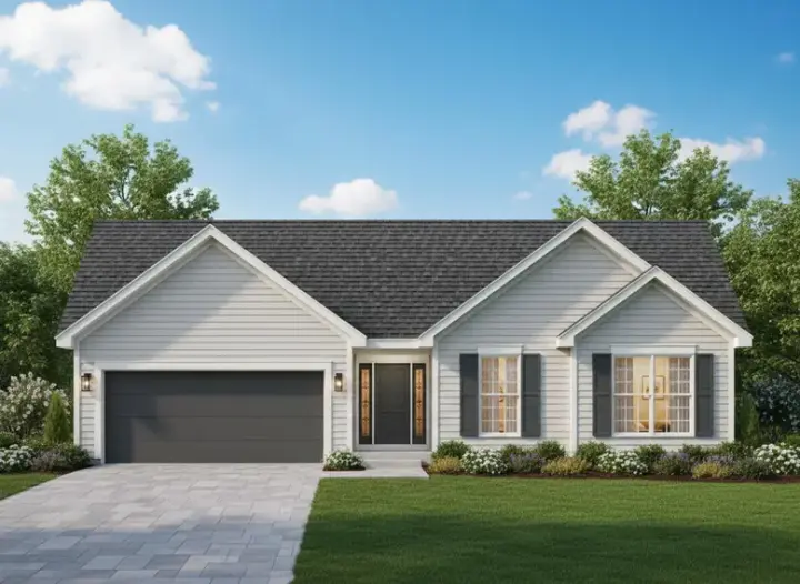Traditional house plans 21-381 - front exterior, 1,382 sq ft, 3 bed, 2 bath house plans | Monster House Plans