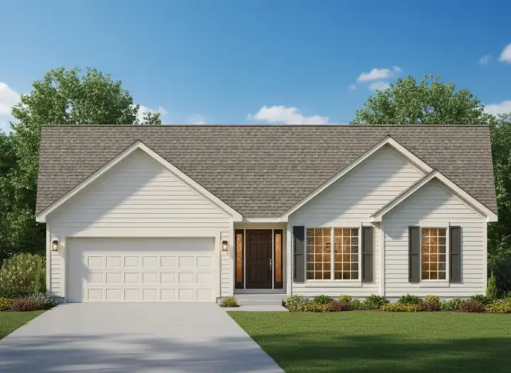 Traditional house plans 21-382 - front exterior, 1,309 sq ft, 3 bed, 2 bath house plans | Monster House Plans