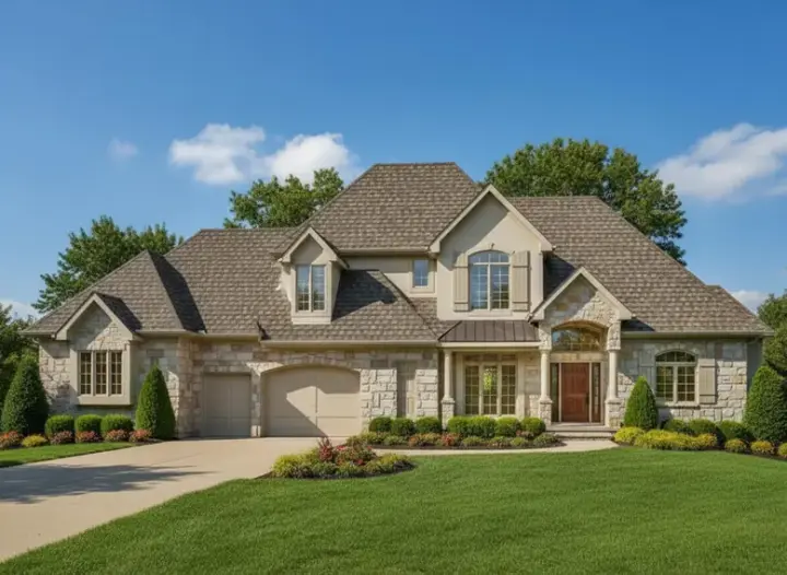 Traditional house plans 21-384 - front exterior, 4,024 sq ft, 4 bed, 4 bath house plans | Monster House Plans