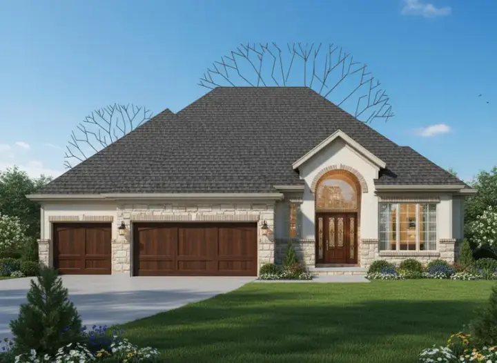 Traditional house plans 21-395 - front exterior, 3,013 sq ft, 4 bed, 3 bath house plans | Monster House Plans