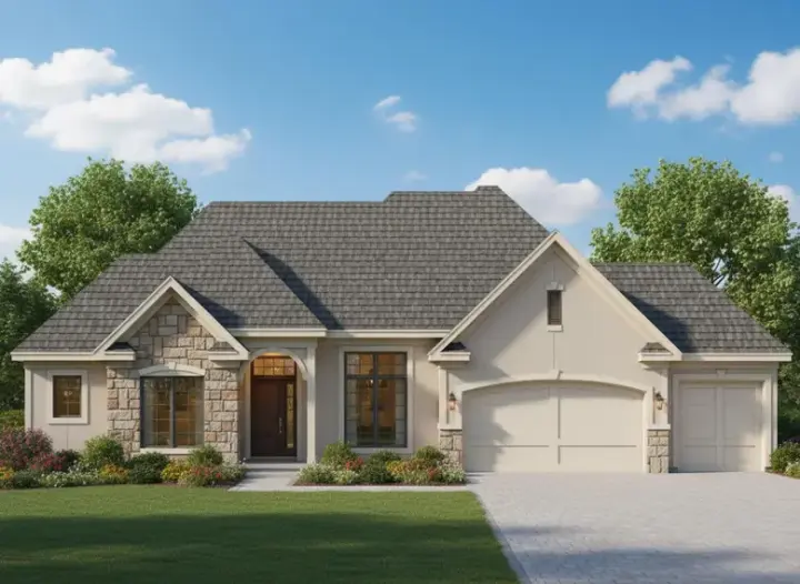Traditional house plans 21-398 - front exterior, 3,413 sq ft, 4 bed, 4 bath house plans | Monster House Plans