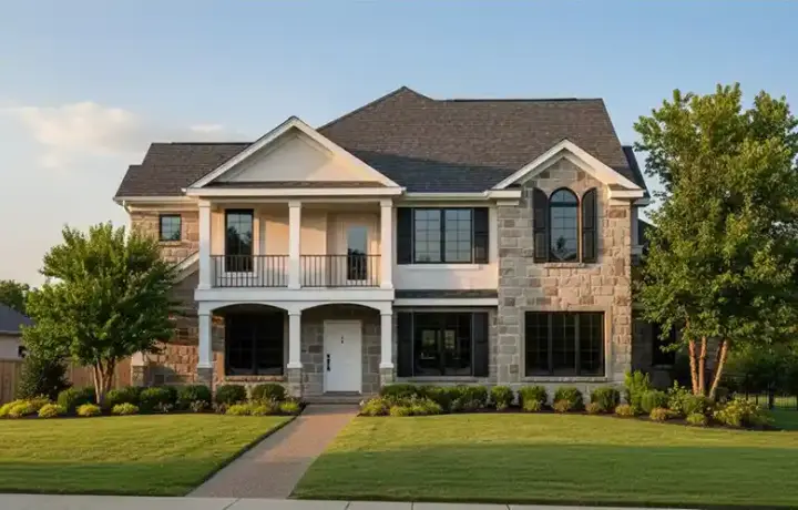 Traditional house plans 21-406 - front exterior, 4,838 sq ft, 10 bed, 10 bath house plans | Monster House Plans