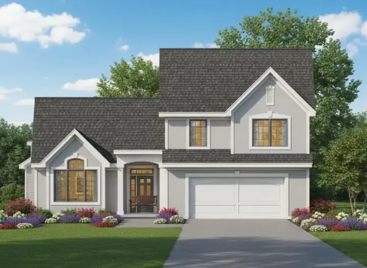 Traditional house plans 21-415 - front exterior, 1,593 sq ft, 3 bed, 2 bath house plans | Monster House Plans