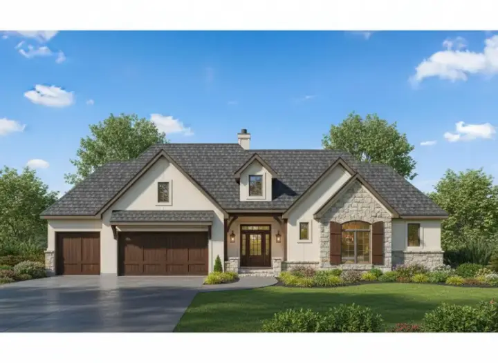 Traditional house plans 21-444 - front exterior, 4,112 sq ft, 4 bed, 3 bath house plans | Monster House Plans