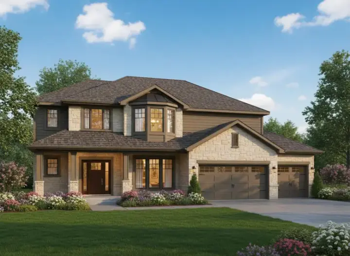 Traditional house plans 21-467 - front exterior, 2,701 sq ft, 4 bed, 3 bath house plans | Monster House Plans