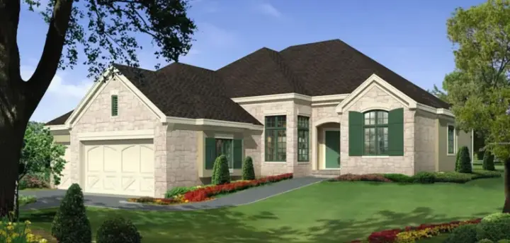 Traditional house plans 21-497 - front exterior, 3,895 sq ft, 3 bed, 3 bath house plans | Monster House Plans