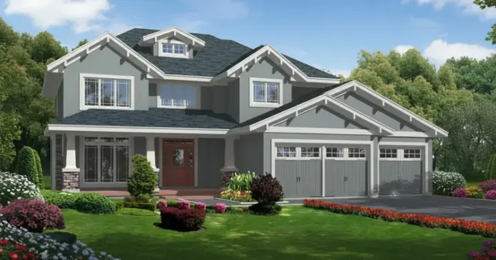 Craftsman house plans 21-512 - front exterior, 3,196 sq ft, 4 bed, 3 bath house plans | Monster House Plans