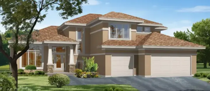 Prairie house plans 21-514 - front exterior, 5,282 sq ft, 5 bed, 4 bath house plans | Monster House Plans