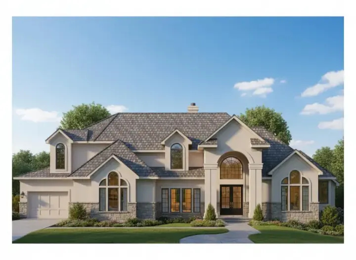 Traditional house plans 21-524 - front exterior, 5,705 sq ft, 4 bed, 4 bath house plans | Monster House Plans