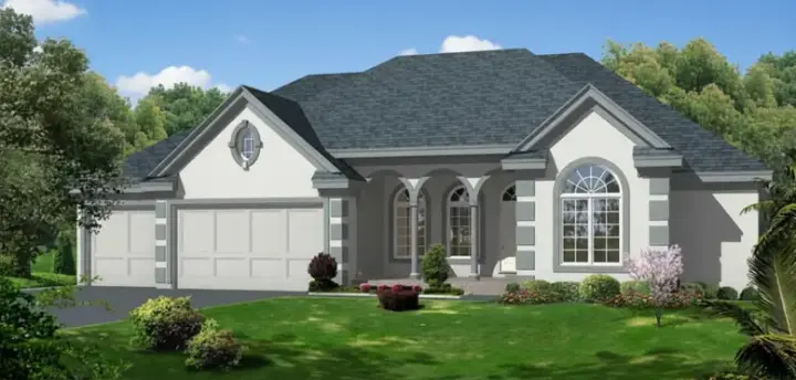 Mediterranean house plans 21-533 - front exterior, 3,881 sq ft, 5 bed, 4 bath house plans | Monster House Plans