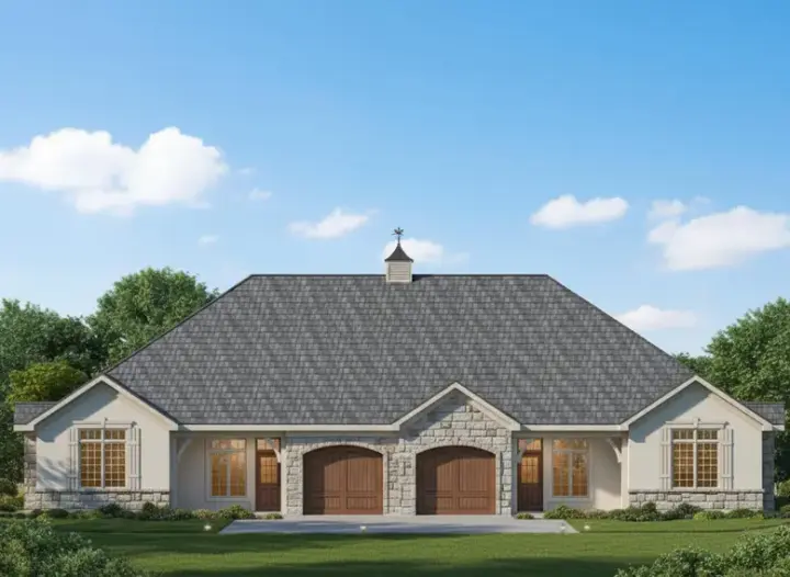 Country house plans 21-535 - front exterior, 4,320 sq ft, 8 bed, 4 bath house plans | Monster House Plans