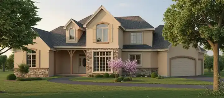 Country house plans 21-536 - front exterior, 3,463 sq ft, 4 bed, 4 bath house plans | Monster House Plans