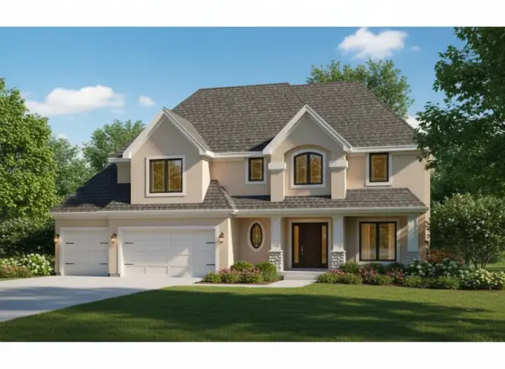 Traditional house plans 21-542 - front exterior, 2,821 sq ft, 4 bed, 3 bath house plans | Monster House Plans