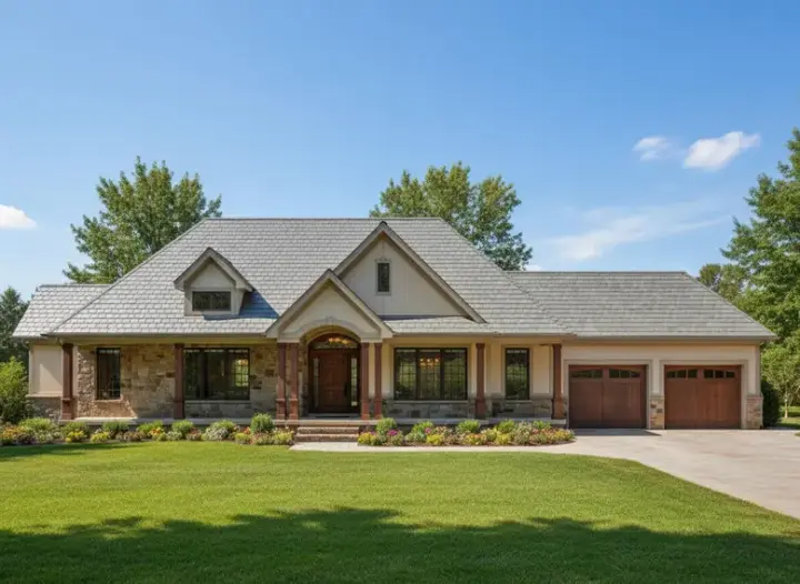 Traditional house plans 21-544 - front exterior, 3,547 sq ft, 3 bed, 2 bath house plans | Monster House Plans