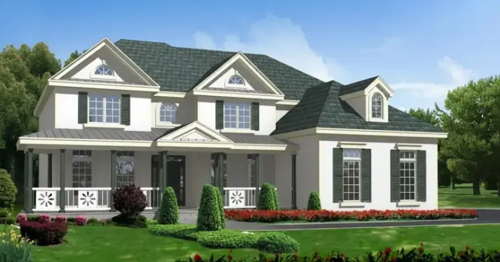 Southern Colonial house plans 21-546 - front exterior, 5,042 sq ft, 7 bed, 5 bath house plans | Monster House Plans