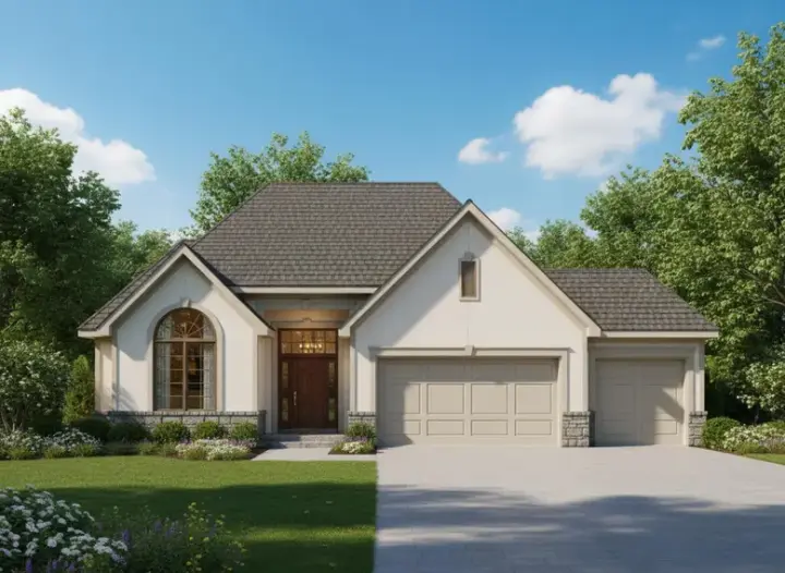 Traditional house plans 21-552 - front exterior, 2,587 sq ft, 3 bed, 2 bath house plans | Monster House Plans