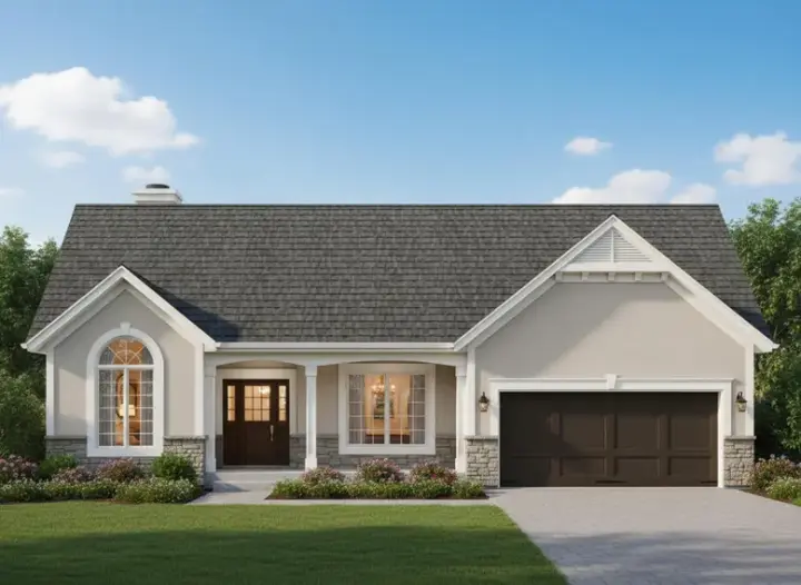 Country house plans 21-555 - front exterior, 1,906 sq ft, 3 bed, 2 bath house plans | Monster House Plans