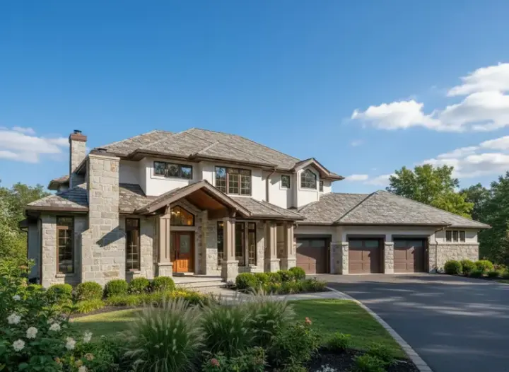 Contemporary house plans 21-570 - front exterior, 4,888 sq ft, 4 bed, 5 bath house plans | Monster House Plans