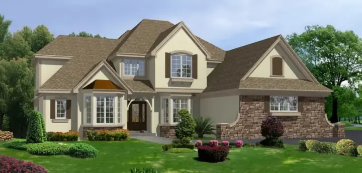 Traditional house plans 21-571 - front exterior, 5,777 sq ft, 5 bed, 4 bath house plans | Monster House Plans