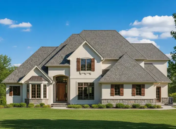 Traditional house plans 21-572 - front exterior, 5,451 sq ft, 5 bed, 5 bath house plans | Monster House Plans