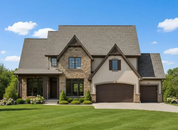 European house plans 21-579 - front exterior, 3,138 sq ft, 3 bed, 3 bath house plans | Monster House Plans