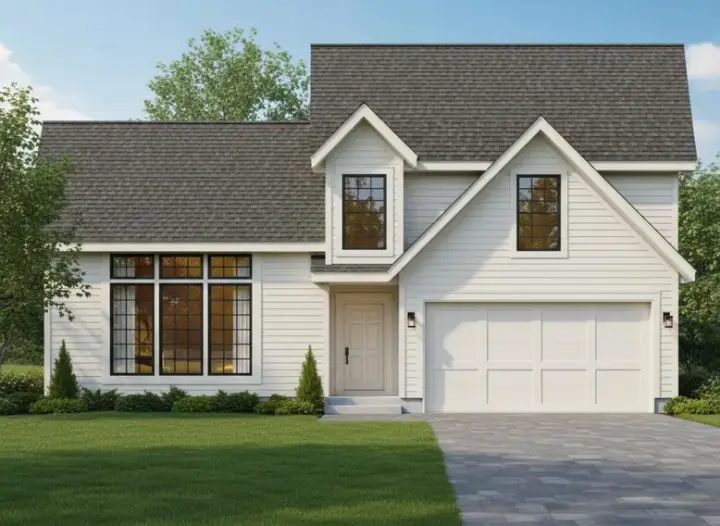 Traditional house plans 21-587 - front exterior, 1,376 sq ft, 3 bed, 2 bath house plans | Monster House Plans