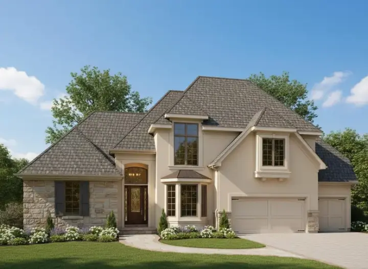 Traditional house plans 21-592 - front exterior, 3,236 sq ft, 4 bed, 3 bath house plans | Monster House Plans