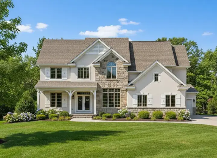 Traditional house plans 21-598 - front exterior, 4,602 sq ft, 4 bed, 4 bath house plans | Monster House Plans