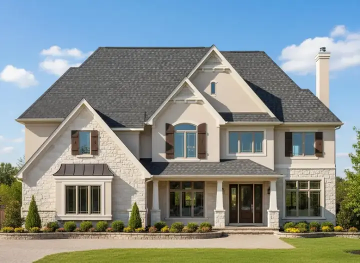 Traditional house plans 21-599 - front exterior, 4,655 sq ft, 4 bed, 4 bath house plans | Monster House Plans
