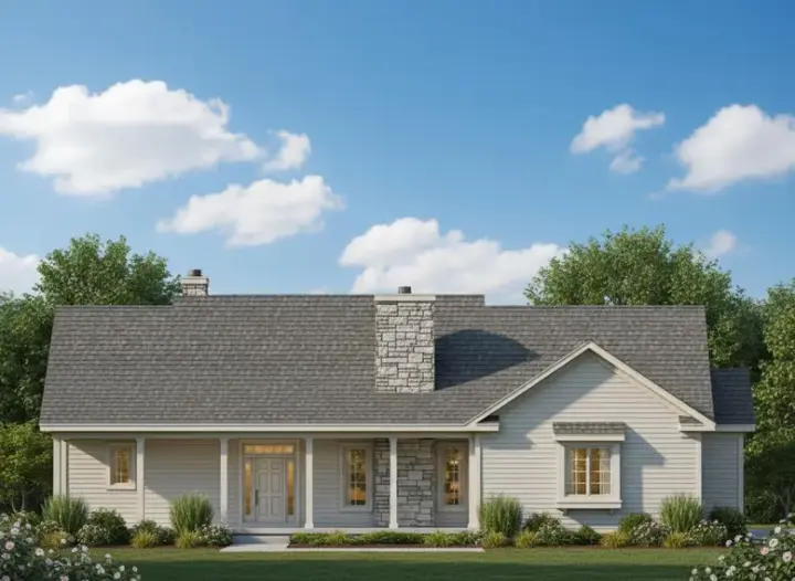 Traditional house plans 21-601 - front exterior, 2,232 sq ft, 3 bed, 2 bath house plans | Monster House Plans