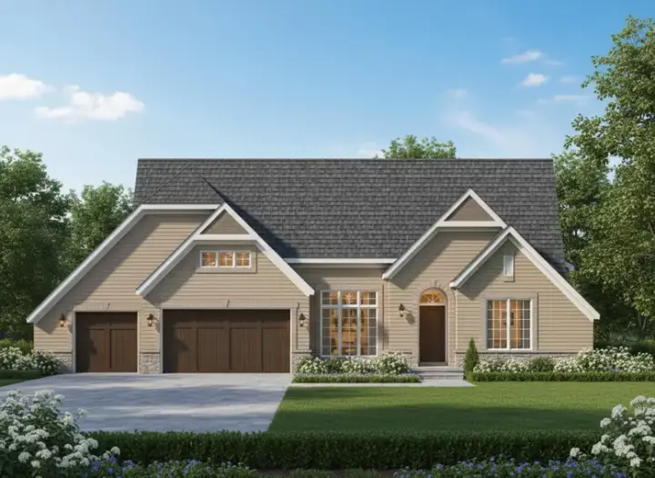 Traditional house plans 21-613 - front exterior, 3,843 sq ft, 5 bed, 4 bath house plans | Monster House Plans