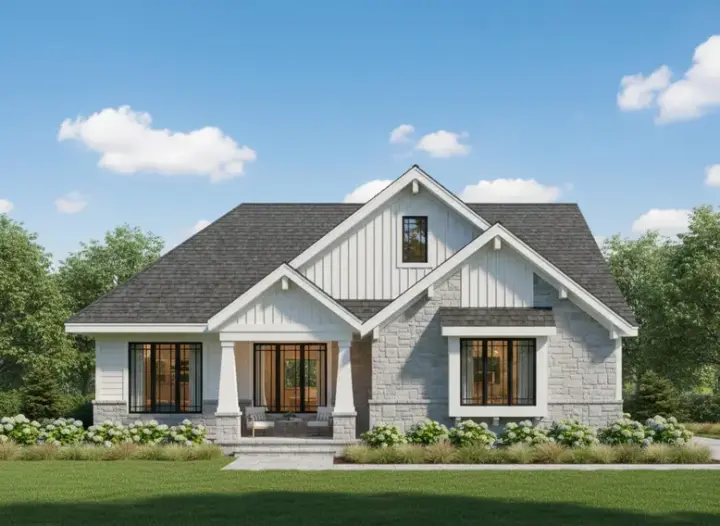 Craftsman house plans 21-620 - front exterior, 1,830 sq ft, 3 bed, 2 bath house plans | Monster House Plans