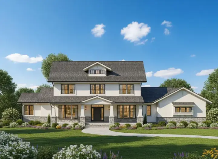 Craftsman house plans 21-623 - front exterior, 3,544 sq ft, 4 bed, 3 bath house plans | Monster House Plans