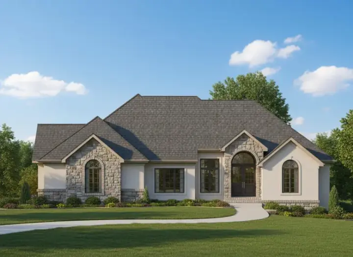 Traditional house plans 21-629 - front exterior, 3,018 sq ft, 3 bed, 2 bath house plans | Monster House Plans