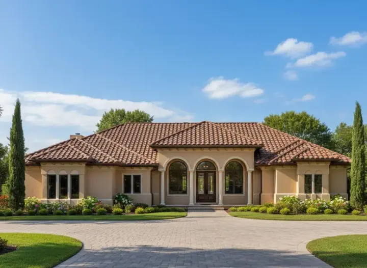 Mediterranean house plans 21-631 - front exterior, 5,329 sq ft, 4 bed, 3 bath house plans | Monster House Plans