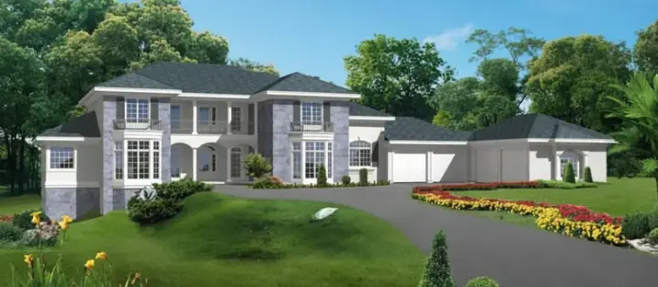 Mediterranean house plans 21-643 - front exterior, 4,256 sq ft, 3 bed, 3 bath house plans | Monster House Plans